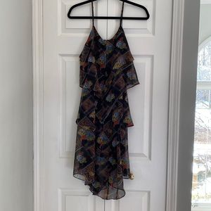 Free People asymmetrical tiered sundress. Lined to mid thigh.